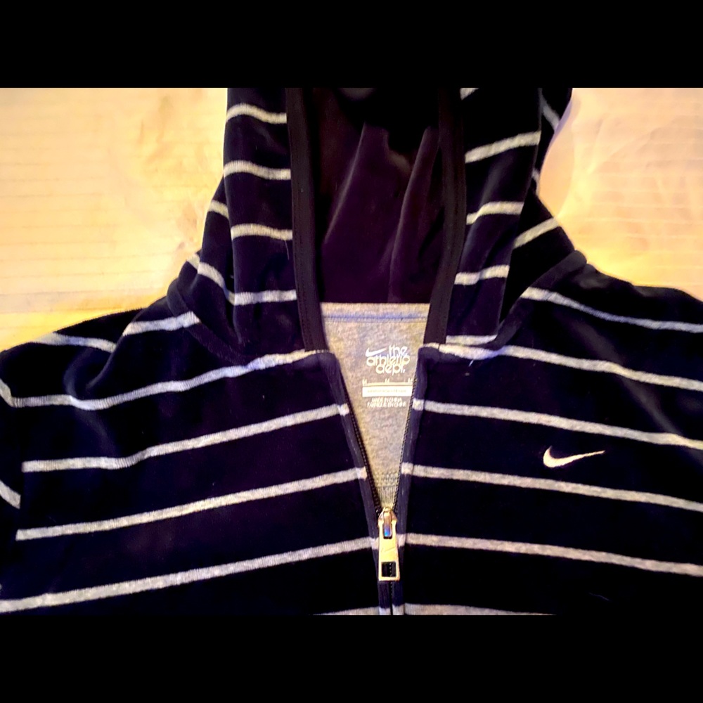 Nike black velour full-zip hoodie